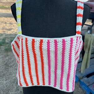 FUTURE Collective Alamo Moelle XXL WOMENS Striped Crochet Tank Top